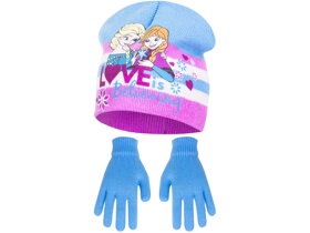 Tyrkysová čiapka a rukavice Frozen II - veľkosť 52