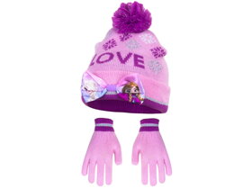 Ružová čiapka a rukavice Frozen II Love veľkosť 54