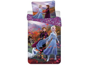 Posteľné obliečky Frozen II Anna, Elsa a Olaf