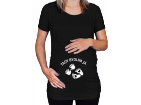 Čierne tehotenské tričko s nápisom Tu bývam ja CZ