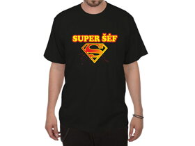 Čierne tričko Super šéf - veľkosť XXL
