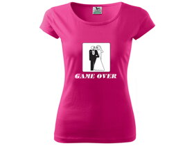Ružové svadobné tričko Game Over - M