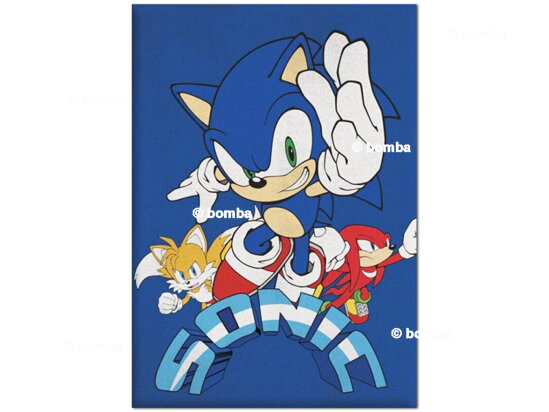 Modrá detská deka Ježko Sonic