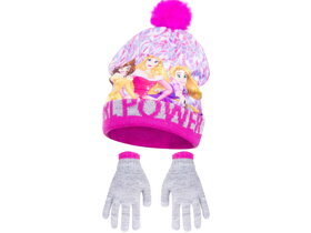 Ružová čiapka a rukavice Princess II - veľkosť 54