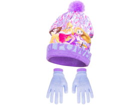 Fialová čiapka a rukavice Princess II - veľkosť 52