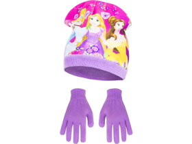 Fialová čiapka a rukavice Princess - veľkosť 54