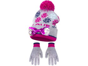 Šedá dievčenská čiapka a rukavice Frozen - veľkosť 54 