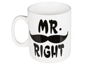 Veľký keramický hrnček s nápisom Mr. Right