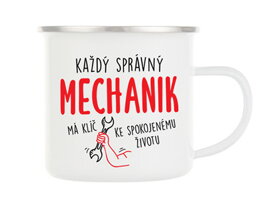 Plechový hrnček pre správneho mechanika