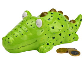Keramická pokladnička krokodíl