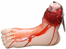 Odtrhnutá krvavá noha