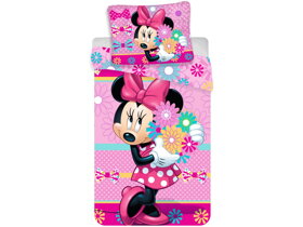 Posteľné obliečky Minnie Mouse s kvetmi