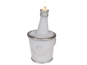 Svadobná sviečka v tvare fľaše sektu