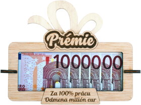 Tabuľka na peniaze Prémie za 100% prácu