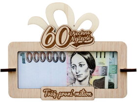 Tabuľka na peniaze Tvoj prvý milión k 60 CZ