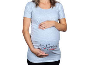 Šedé tehotenské tričko s nápisom Urobené z lásky