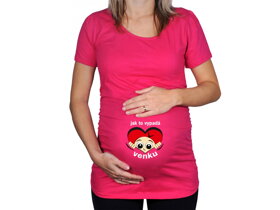 Ružové tehotenské tričko Ako to vyzerá vonku CZ