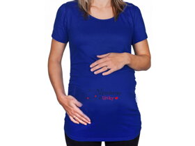 Modré tehotenské tričko Vyrobené z lásky CZ