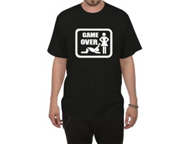 Čierne svadobné tričko Game Over - veľkosť XXXL