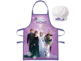 Dievčenská zástera Frozen II s kuchárskou čiapkou
