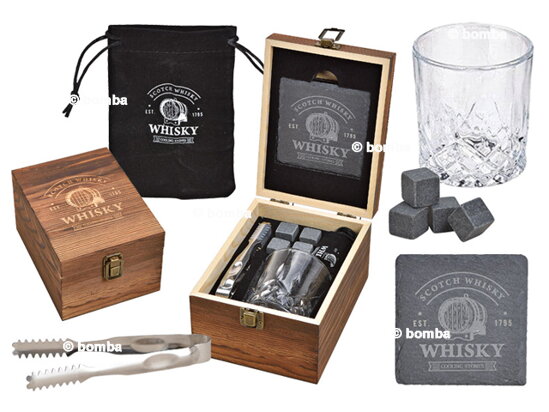 Malý whisky set v drevenej krabičke