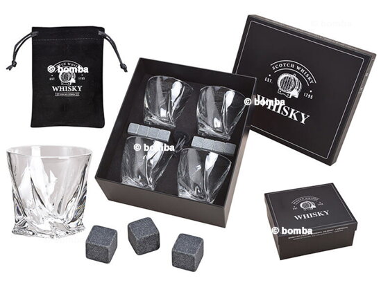 Veľký whisky set v elegantnej čiernej krabičke