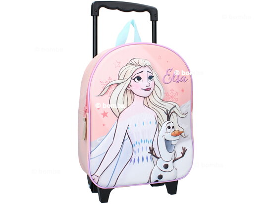 Ružový 3D ruksak na kolieskach Frozen II