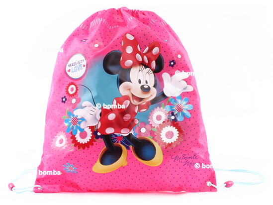 Vrecko na telocvik Minnie Mouse s kvietkami