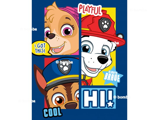 Modrá detská deka Paw Patrol