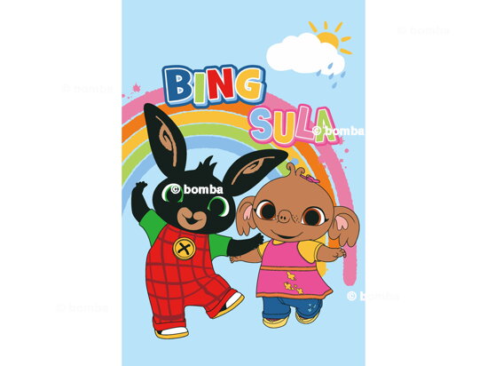 Modrá detská deka Bing a Sula