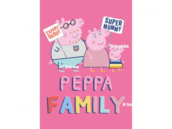 Ružová detská deka Peppa Pig Family