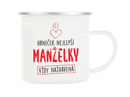 Plechový hrnček pre najlepšiu manželku