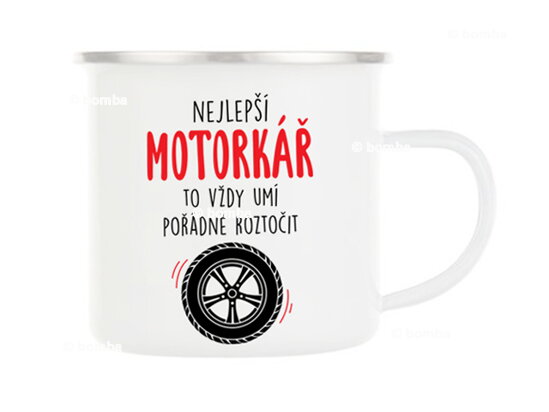 Plechový hrnček pre najlepšieho motorkára