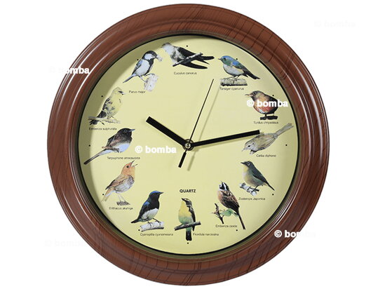 Nástenné hodiny so zvukmi vtákov
