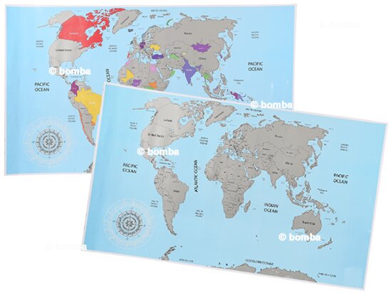 Veľká stieracia mapa sveta