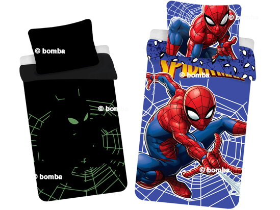 Svietiace posteľné obliečky Spiderman