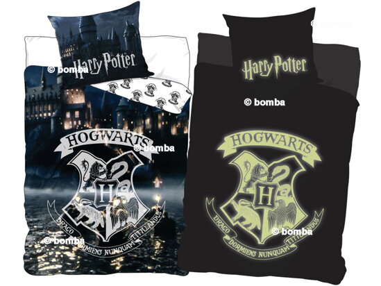 Posteľné obliečky Harry Potter svietiace v tme