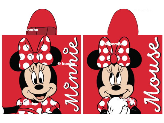 Červené detské pončo Minnie Mouse