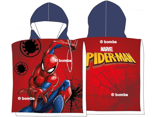 Červené pončo pre deti Spiderman