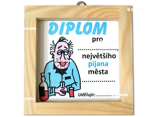 Diplom pre najväčšieho pijana mesta CZ