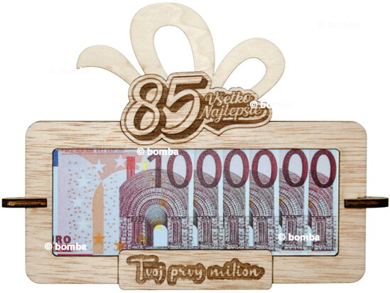 Tabuľka na peniaze Tvoj prvý milión k 85