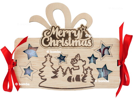 Tabuľka na peniaze - Merry Christmas EN