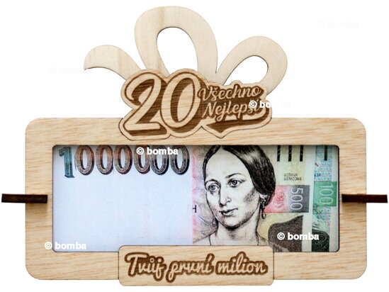 Tabuľka na peniaze Tvoj prvý milión k 20 CZ