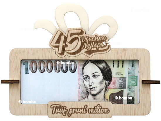 Tabuľka na peniaze Tvoj prvý milión k 45 CZ