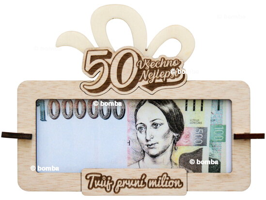 Tabuľka na peniaze Tvoj prvý milión k 50 CZ