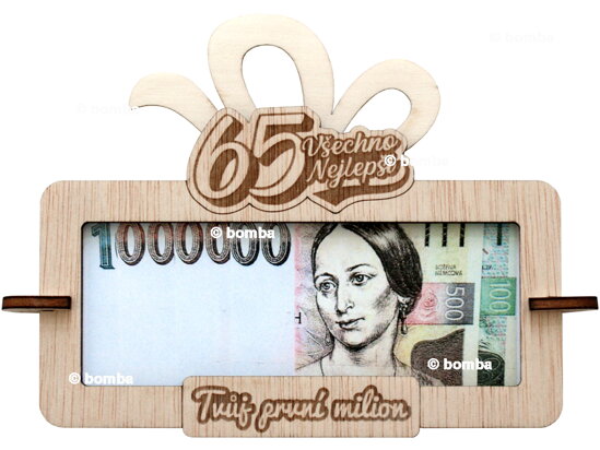 Tabuľka na peniaze Tvoj prvý milión k 65 CZ