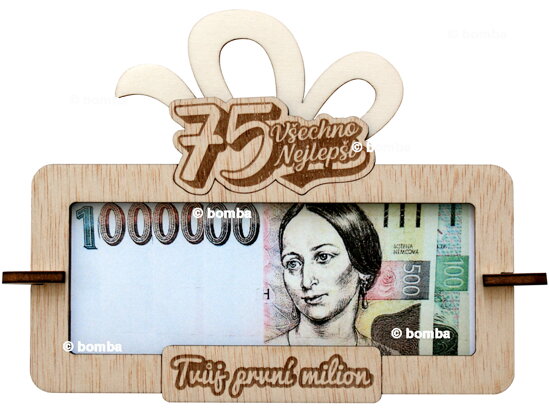 Tabuľka na peniaze Tvoj prvý milión k 75 CZ