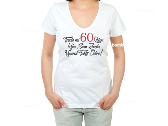 Narodeninové tričko k 60 pre ženu - veľkosť L