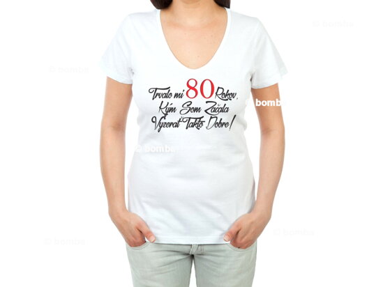 Narodeninové tričko k 80 pre ženu - veľkosť L