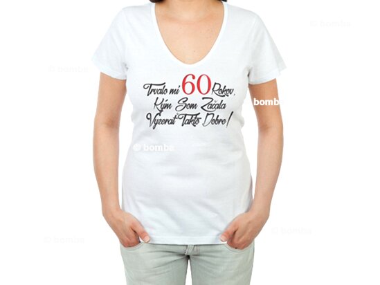 Narodeninové tričko k 60 pre ženu - veľkosť XL